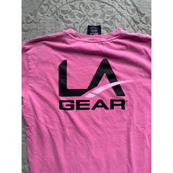 LA Gear Pink Logo T-Shirt Men’s L 100% Cotton Y2K Retro Streetwear Unisex Tee - Picture 2 of 7
